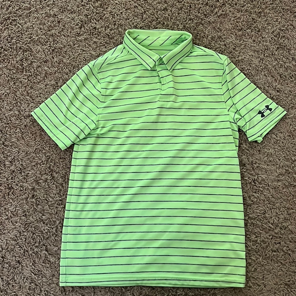 Under Armour - neon green dry fit polo